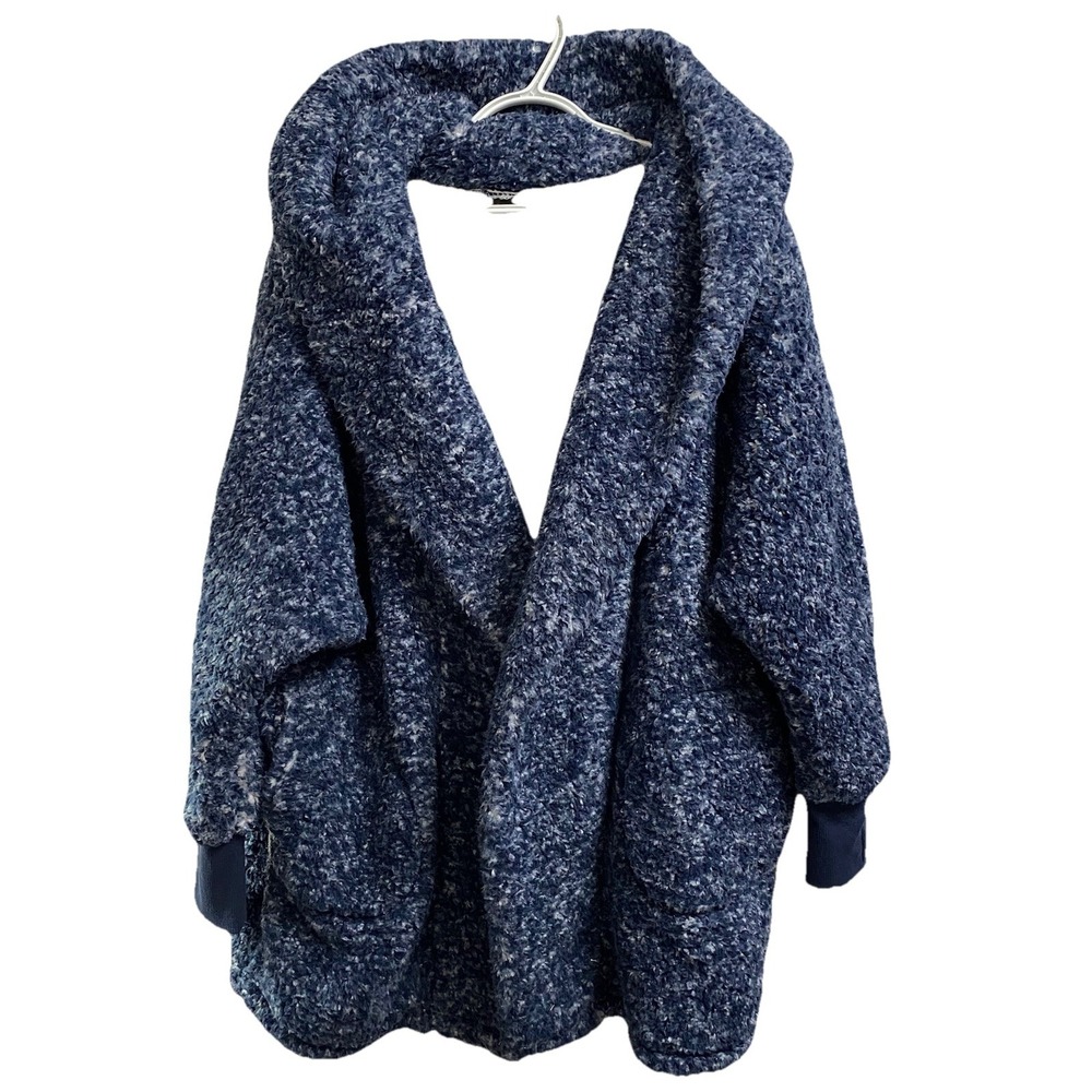 G.I.L.I. Women's "The Lounger" Oversized Sherpa Coat Hoodie Blue Sz. M/L-EUC
